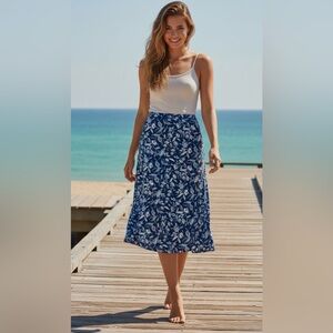 LOFT | Floral A-Line Skirt